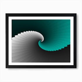 Turquoise Spiral Wings Affiche