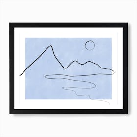One Line Mountain Landscape Art Print