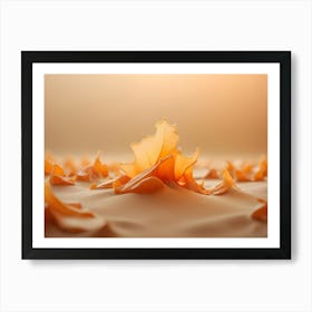 An Abstract Image Of A Field Of Orange, Leaf Like Shapes, Creating A Sense Of Organic Beauty And Texture Art Print