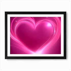 A Glowing Pink Heart Vibrant Horizontal Composition 67 Art Print