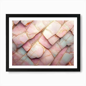 3d Texture Of Light Pink Marble Pattern Art Print