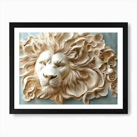 Lion Head Wall Art Poster