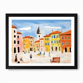 Modena Italy Cute Watercolour Illustration 3 Art Print