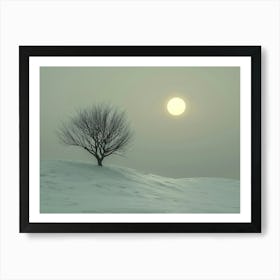 Lone Tree In The Snow 1 Art Print