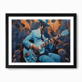 Blues Soul Series 22 - Rustic Blues Man Art Print