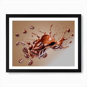 Coffee Splash On Transparent Background Art Print