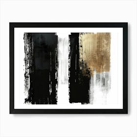 Abstract Black And Gold Canvas Art Art Print