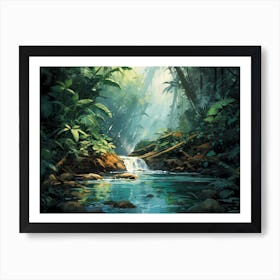 Gentle Stream In Tropical Rain Forest Art Print