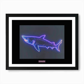 Neon Pink Sign Inspired Shark Poster 7 Art Print