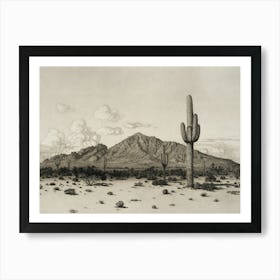 Mountain Etching Art Print