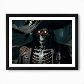 Scary Pirate Skeleton Witch Art Print