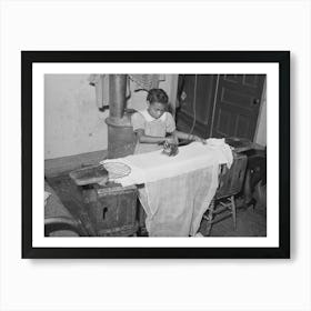 Little Girl Ironing,Family Is On Relief, Chicago, Illinois By Russell Lee Art Print