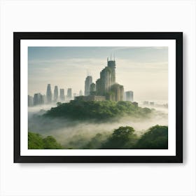 Foggy Cityscape Art Print