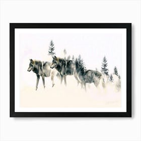 Wolf Quest - Three Wolves Art Print