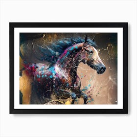 Horse Art Painting Drawing Vintage Retro Illustration Design 24 Art Print