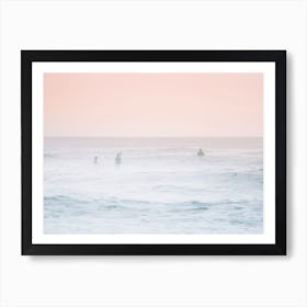 Foggy Pink Beach Art Print