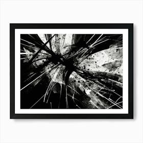 Oscillation Abstract Black And White 4 Art Print
