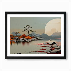 Moonlight Over The Water Art Print