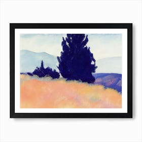 Cypresses On A Hillside Art Print