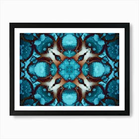 Blue Flower Abstraction Decor Art Print