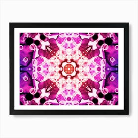 Pink Fractal Abstract Texture Art Print