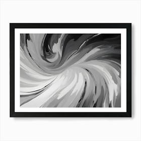 Abstract Black And White Swirling Pattern 8 Art Print