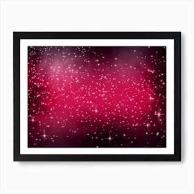 Pink Splash Shining Star Background Art Print