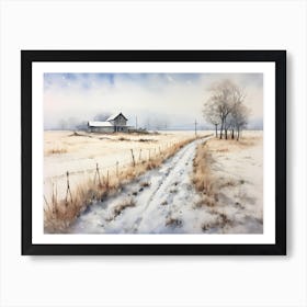 Winter Farmhouse 1 Art Print