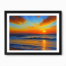 Sunset At The Beach 98 Art Print