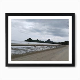 a gloomy beach before storm Art Print