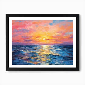 Sunset Over The Ocean 10 Art Print