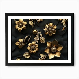 Gold Brooches Art Print