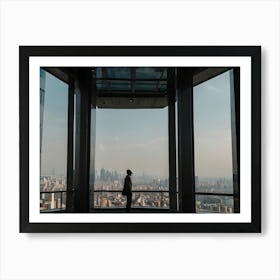 Man Looking Out Of A Window Art Print