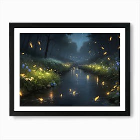 Fireflies In The Forest 1 Art Print