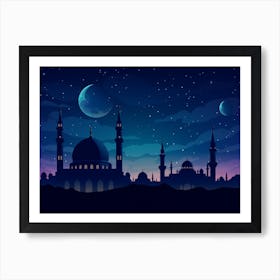 Night Sky With Mosques Art Print Art Print