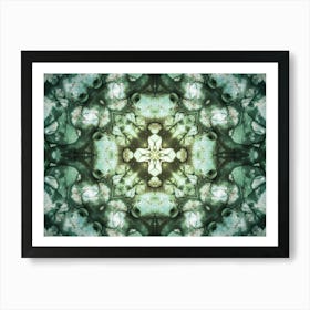 Abstraction Green Pattern Made Of Watercolor And Alcohol Ink 3 Art Print