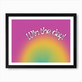 Win The Day -Yellow, Green and Pink Art Print