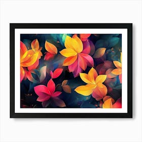 Vibrant Abstract Floral Background Art Print