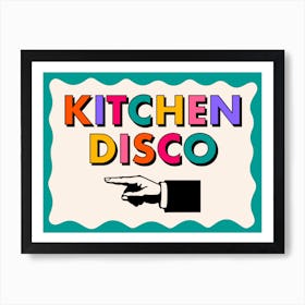 Kitchen Disco Rainbow Green Left Arrow Print Art Print