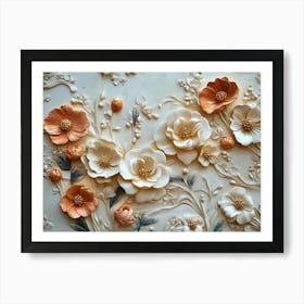 Flowers On A Wall 3 Art Print