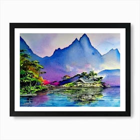 Twilight Serenity At Mountain Lake Art Print