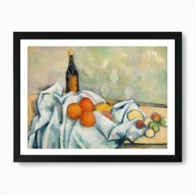 Still Life With Bottle And Fruit Art Print