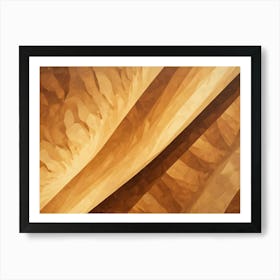 Abstract Background Image With A Textured, Geometric Pattern In Shades Of Brown And Gold Art Print