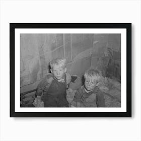 Children Of Mays Avenue Camp Family In Small Shack Used As Sleeping Quarters, Oklahoma City, Oklahoma Art Print