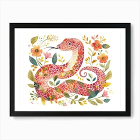 Little Floral Cobra 2 Art Print