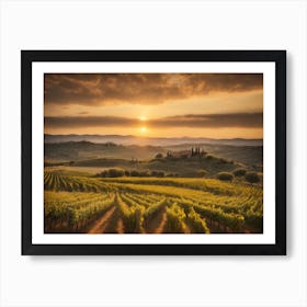 Sunset In Tuscany Art Print
