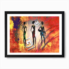 Tribal African Art Illustration In Painting Style 097 Art Print