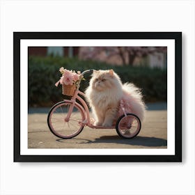 Cat On A Bike Art Print