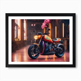 ORANGE BIKE IN SHOW Art Print