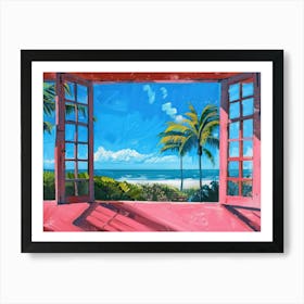 Key West From The Window View Painting 2 Art Print